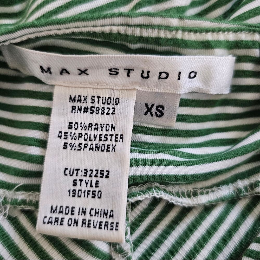 Max Studio Micro Striped Maxi Dress | Green & White | XS | EUC - Picture 10 of 10